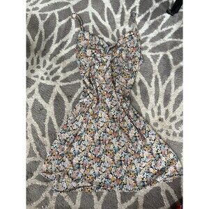 Multicolor Floral Abercrombie Satin Mini Dress